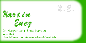 martin encz business card